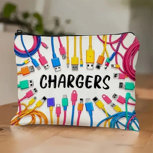 Canvas charger storage pouch - canvas,