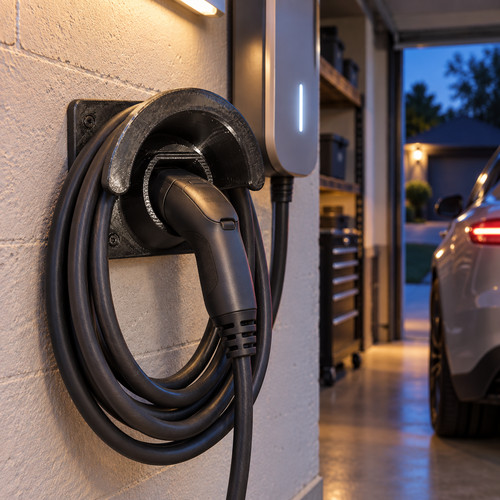 Charger cable holder wall - ev,