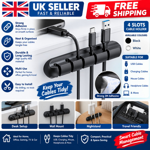 Adhesive cable holder clips - adhesive,