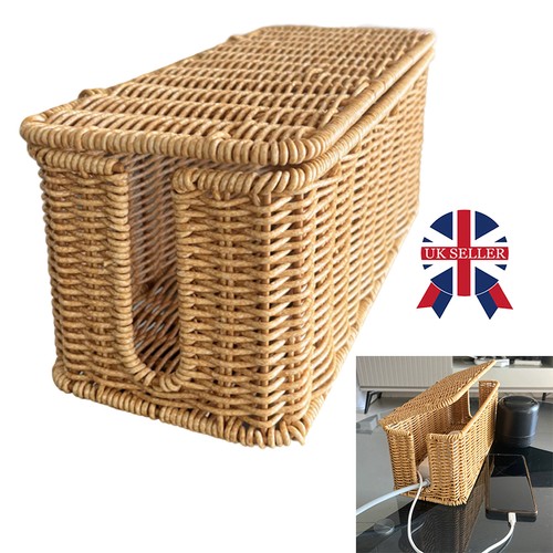 Rattan cable organizer box - cable,
