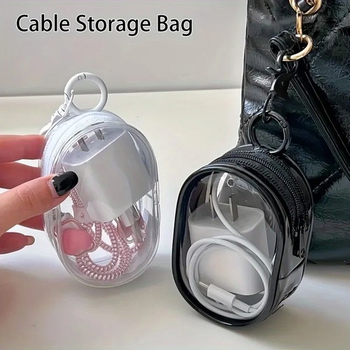 Mini clear zipper storage bag - clear,